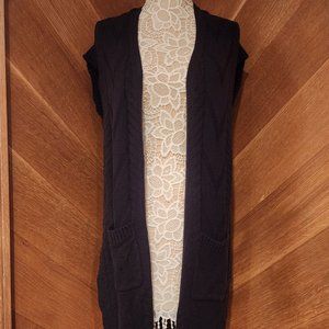 Maurices Black Open Sweater with Pockets - Sz S
